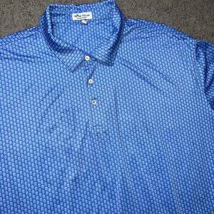Peter Millar Summer Comfort Golf Polo Blue Mens 2XL David Bowie